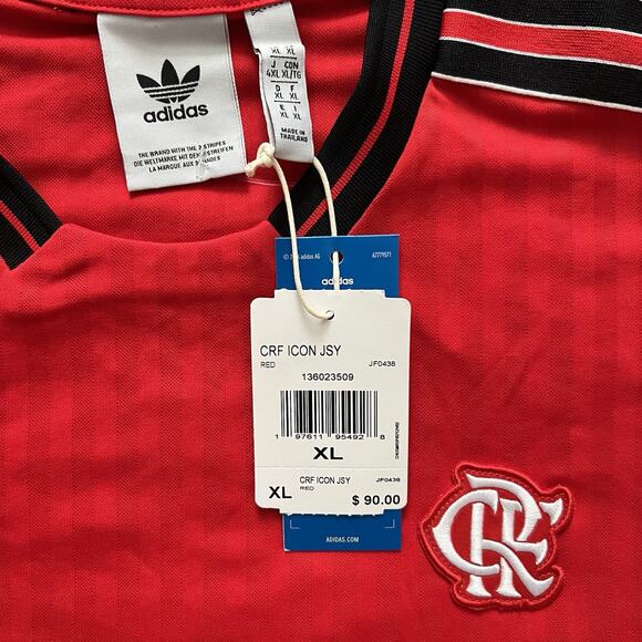 Adidas CRF Flamengo 2025 ICON Red Soccer Jersey JF0438 Mens Size XL NWT - Picture 7 of 11